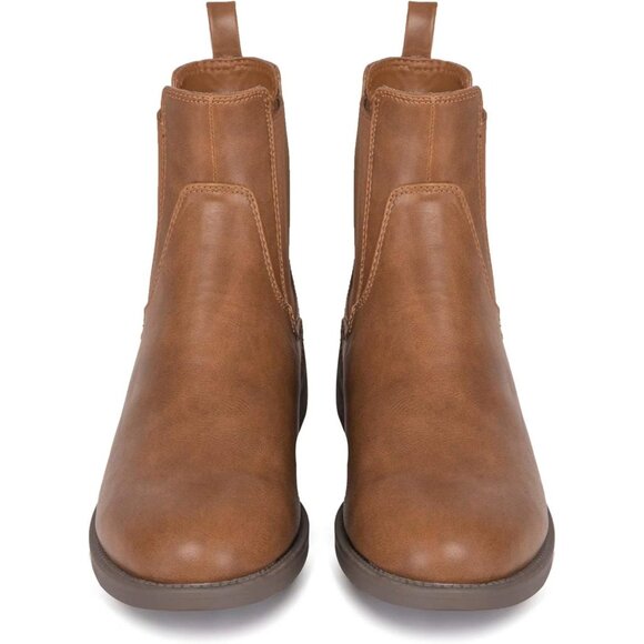 Harvest Land Women's Chelsea Brown Low Heel Comfort Ankle Boots With Side Zippe - Picture 3 of 7